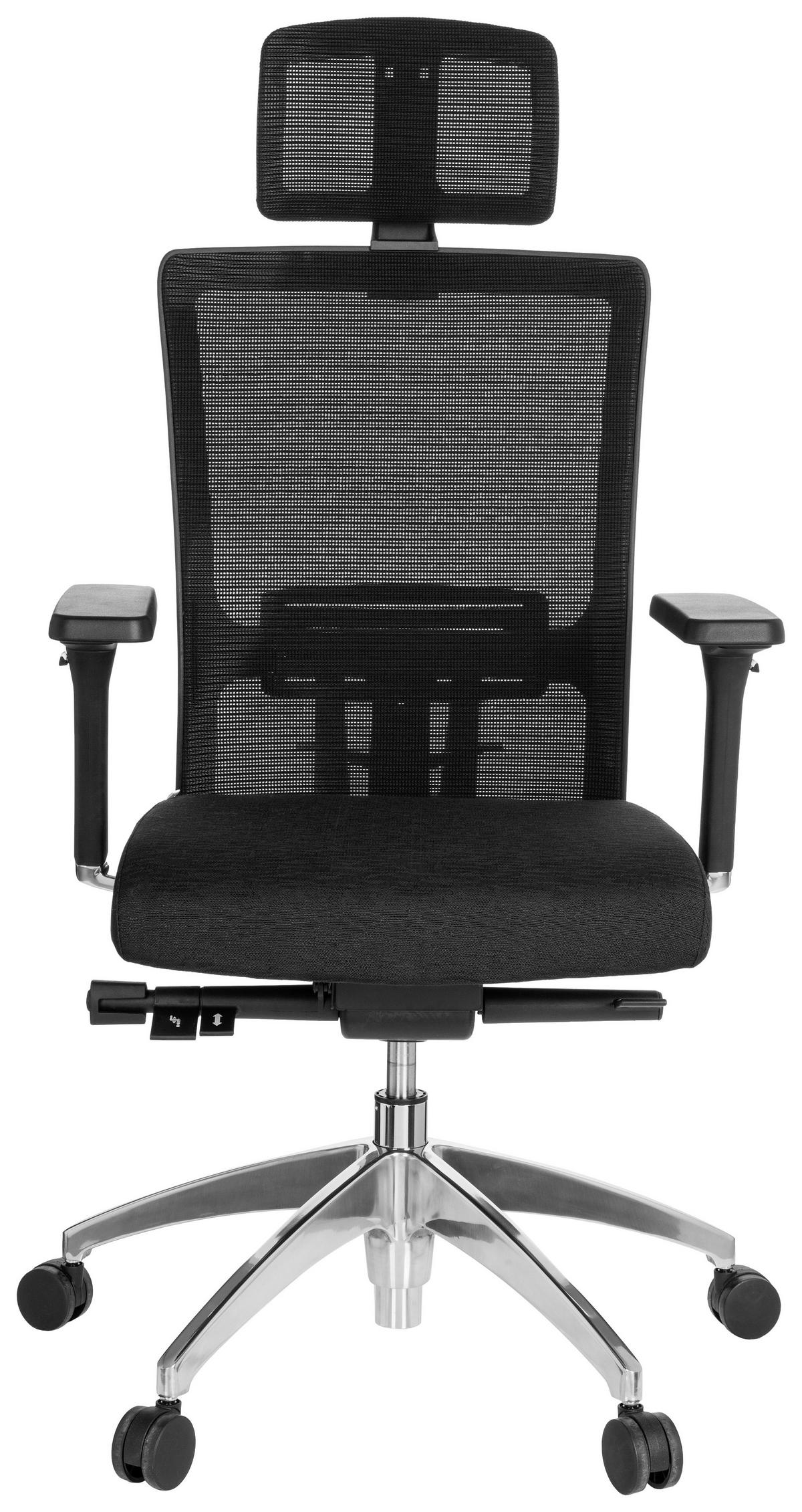 Drehstuhl Astra Lux Schwarz - Alufarben/Schwarz, MODERN, Kunststoff/Textil (57/138/52cm) - MID.YOU