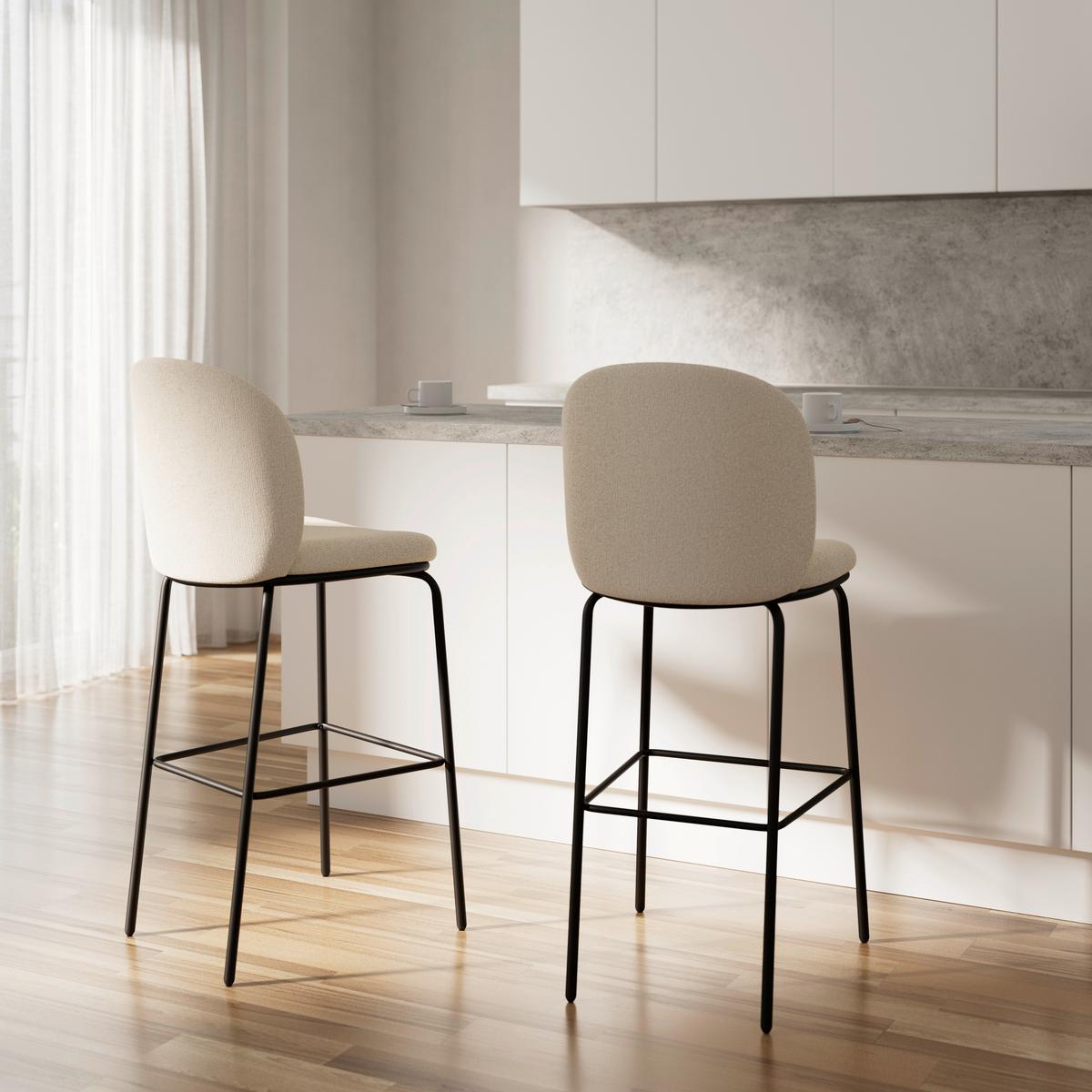 BAROVÁ ŽIDLE MALEA - černá/béžová, Moderní, kov/dřevo (46/103/53cm) - Bessagi Home