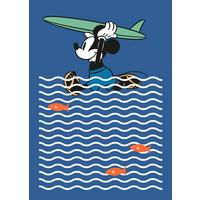 Fototapete Mickey Gone Surfin' - Blau, Trend, Textil (200/280cm)