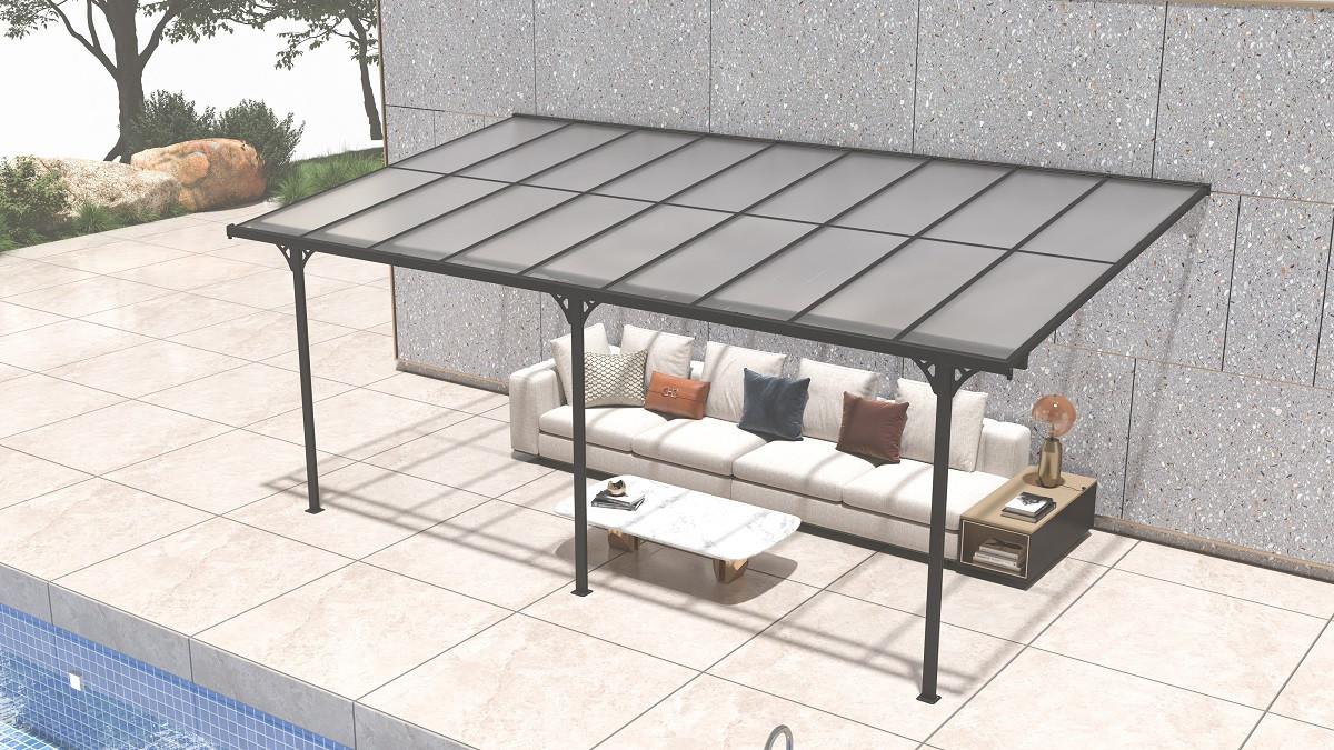 Terrassenüberdachung Bruce 556x300 Cm - Schwarz, Basics, Metall (556/225/300cm)