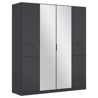 Drehtürenschrank Mit Spiegel 181 cm Ticao Grau - Silberfarben/Grau, MODERN, Holzwerkstoff (181/210/54cm) - Rauch Möbel