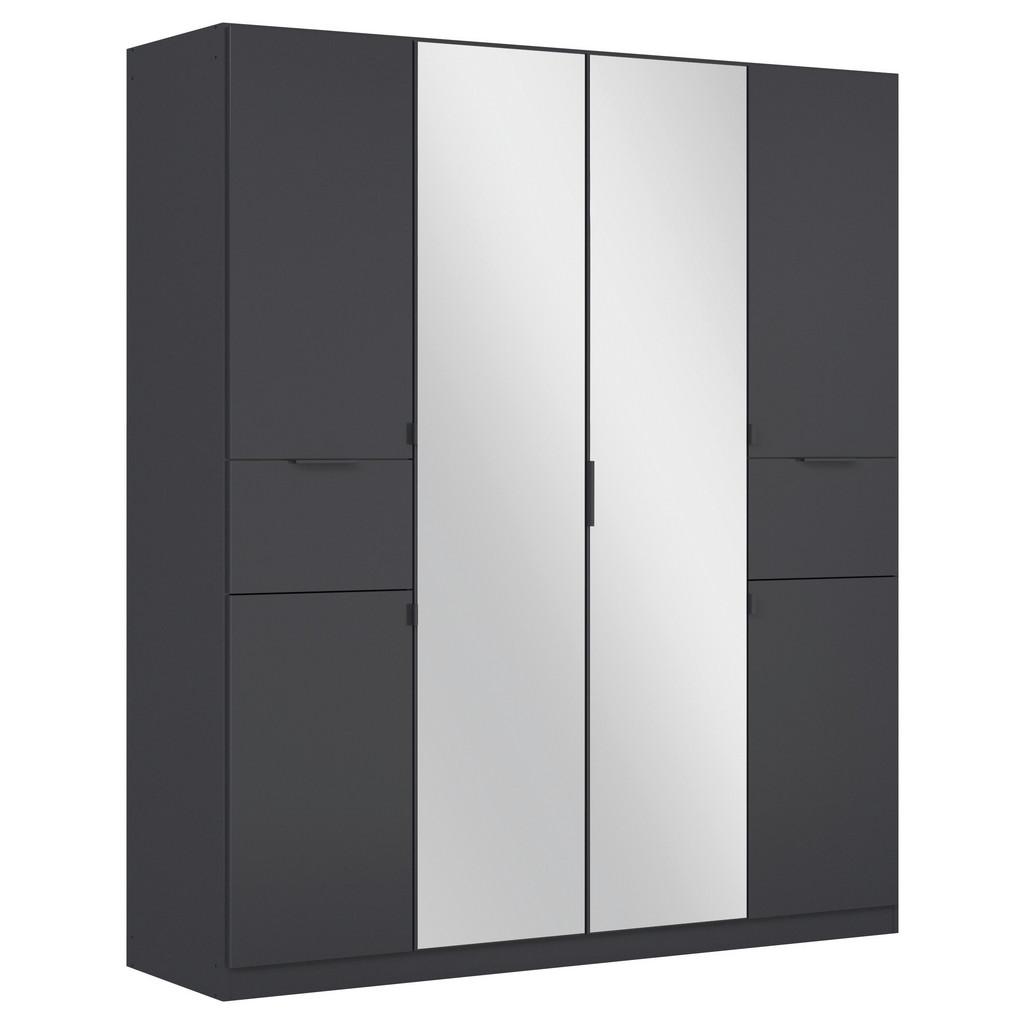 Drehtürenschrank mit Spiegel 181 cm Ticao Grau