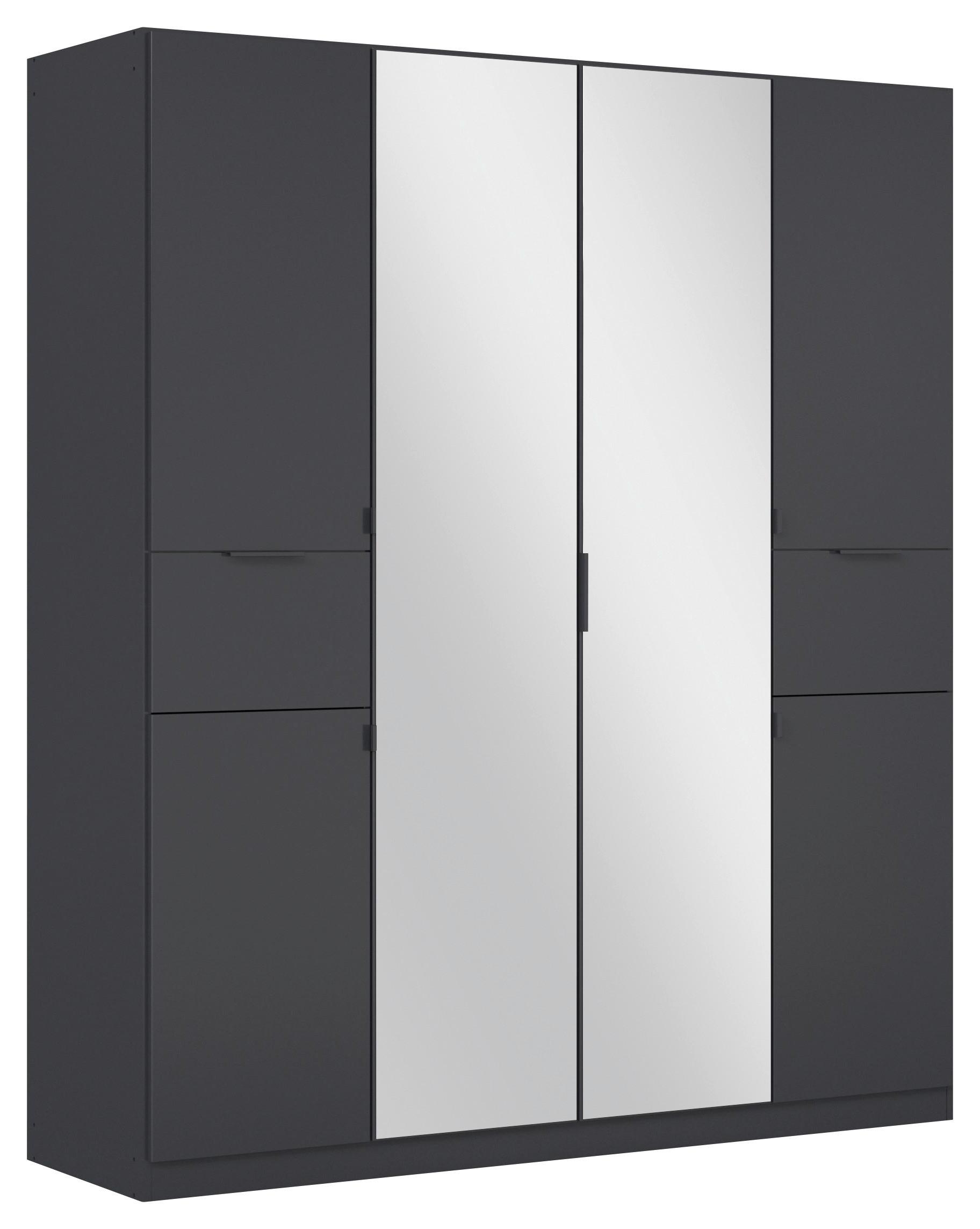 Drehtürenschrank Mit Spiegel 181 cm Ticao Grau