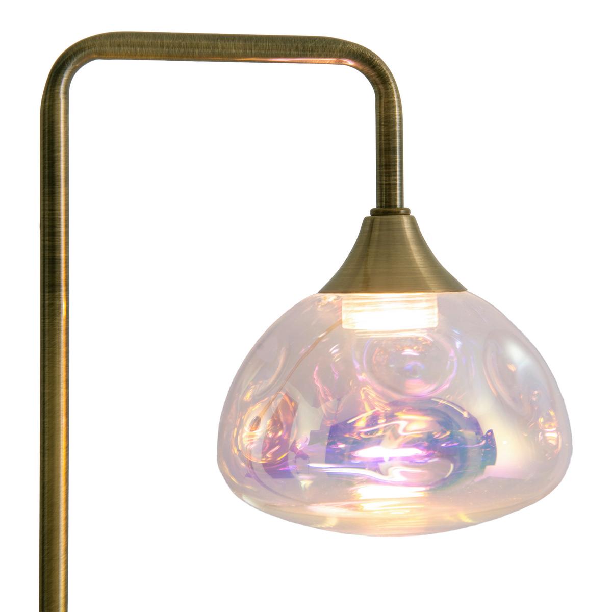 Tischlampe Messingfarben Vintage Style - Messingfarben, Design, Glas/Metall (17,5/45cm) - Näve