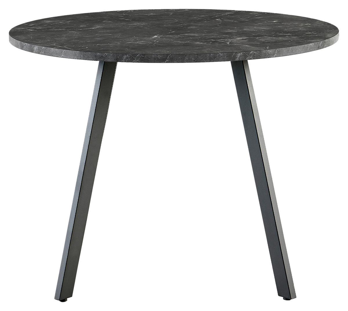 Esstisch Andre Melamin Schwarz, B: 100 Cm - Schwarz, KONVENTIONELL, Holzwerkstoff/Metall (100/76/100cm) - B&B Italia