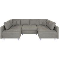 Wohnlandschaft Sofia - Taupe/Chromfarben, Design, Holzwerkstoff/Textil (192/308/192cm) - P & B