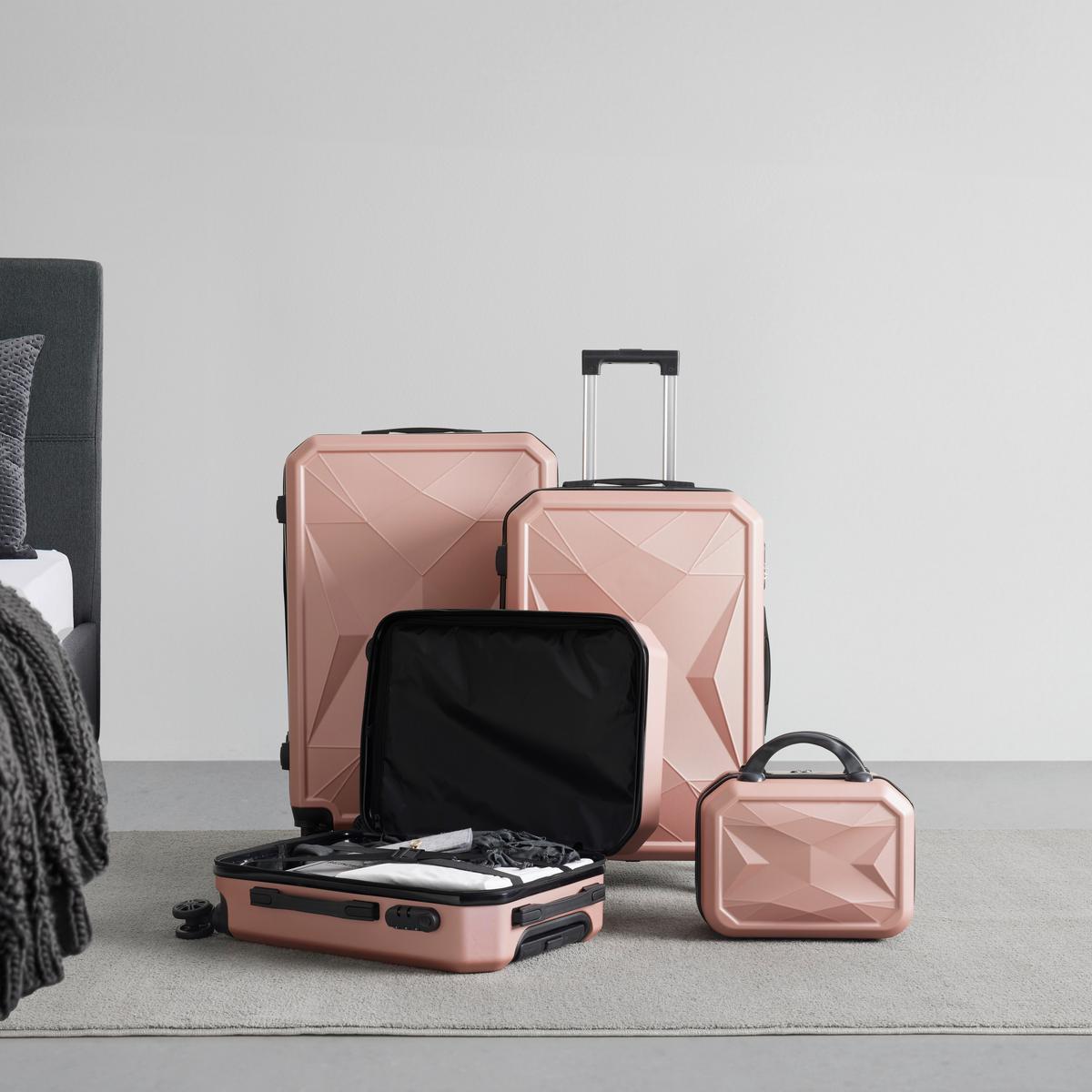 Sada cestovných kufrov sada obsahuje 4 ks - ružové zlato, plast - Modern Living