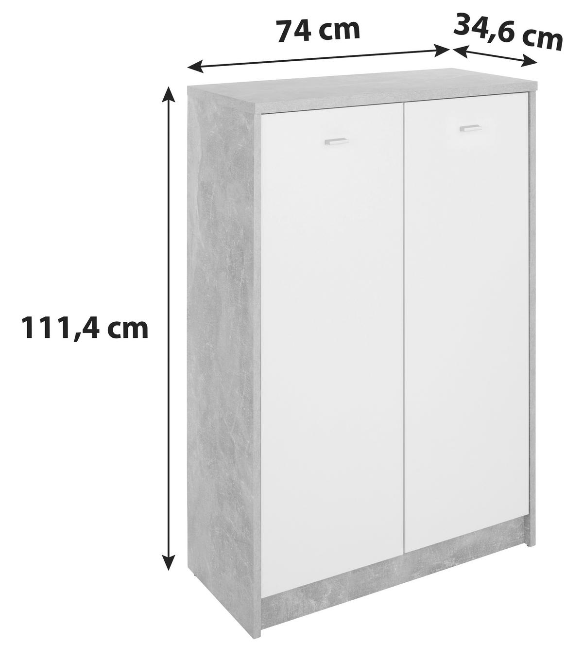 KOMODA 4-YOU NEW YUK07 - bílá/barvy dubu, Moderní, kompozitní dřevo/plast (74/111,4/34,6cm)