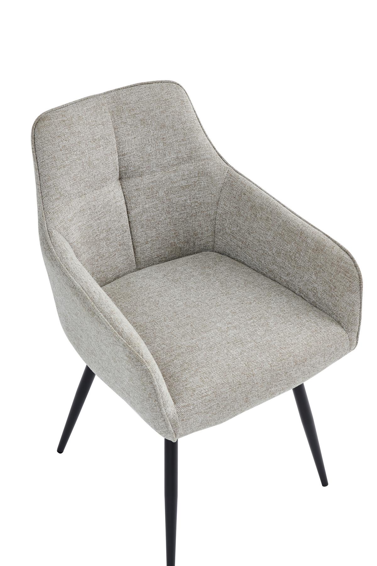 Armlehnstuhl-Set Verona I S 2er-Set - Beige/Schwarz, MODERN, Textil/Metall (53/85/62cm) - MID.YOU