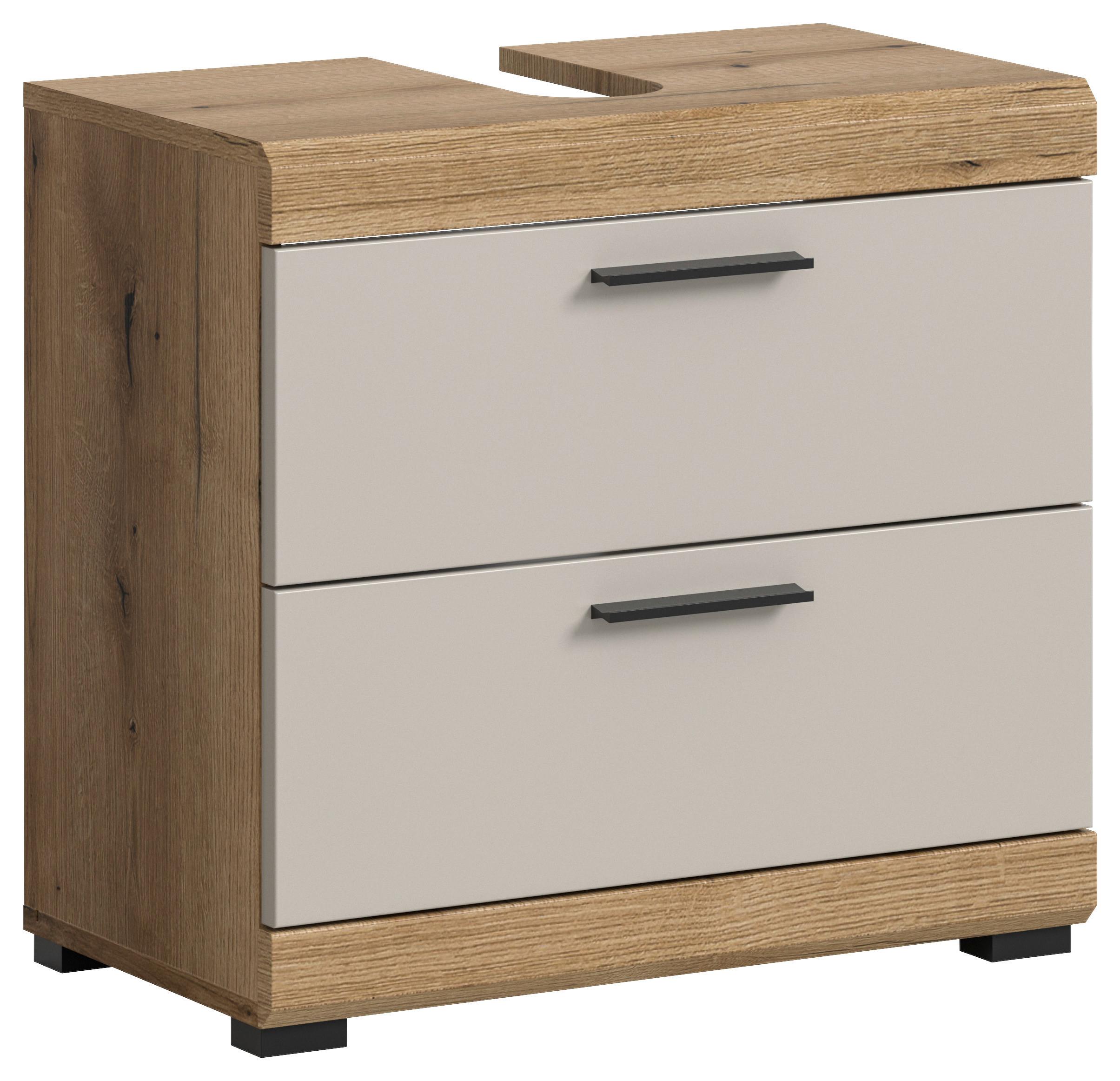 Waschbeckenunterschrank Scout Kaschmir/naturfarben B: 60 Cm - Kaschmir/Schwarz, MODERN, Holzwerkstoff (60/56/34cm) - MID.YOU