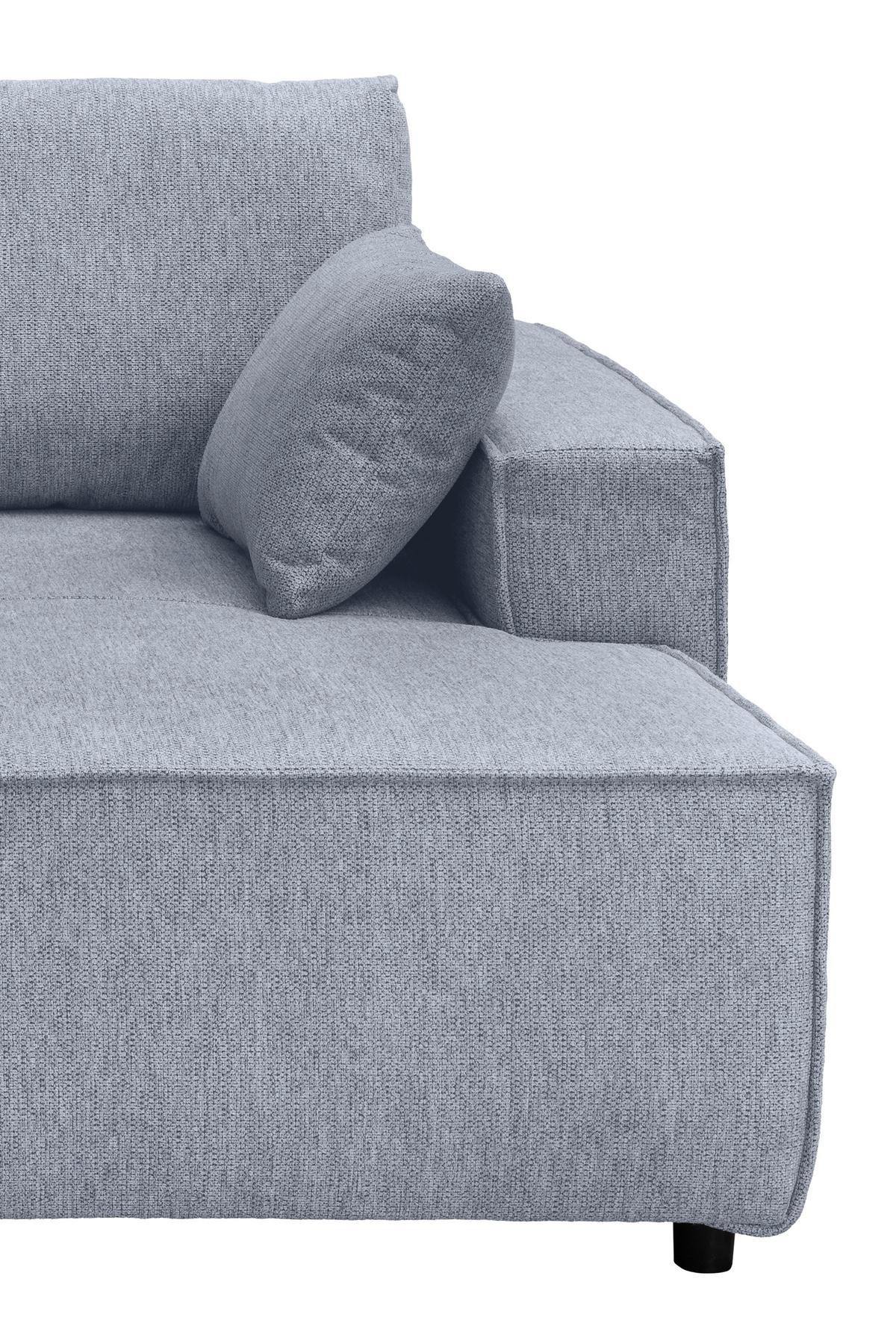 Bigsofa Tramin, Silberfarben B: 188 Cm - Schwarz/Grau, MODERN, Textil (188/86/154cm) - Livetastic