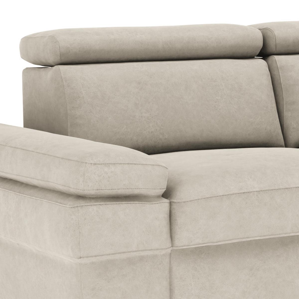 Ecksofa Elvis Silberfarben S: 259x182 Cm - Silberfarben, KONVENTIONELL, Textil (259/182cm) - Trendmanufaktur