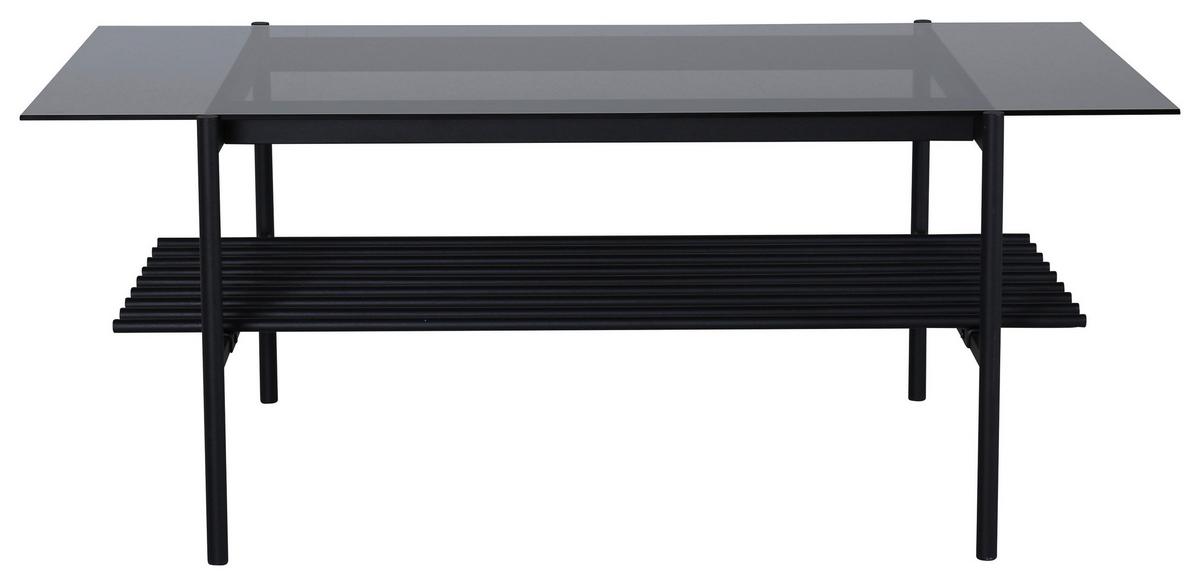 Couchtisch Von Staf - Schwarz, Design, Glas/Metall (120/60/48cm) - Livetastic