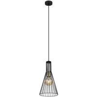 Hängeleuchte Milli H: 120 Cm 1-Flammig Gitterschirm Design - Schwarz, Basics, Metall (20/120cm) - Globo