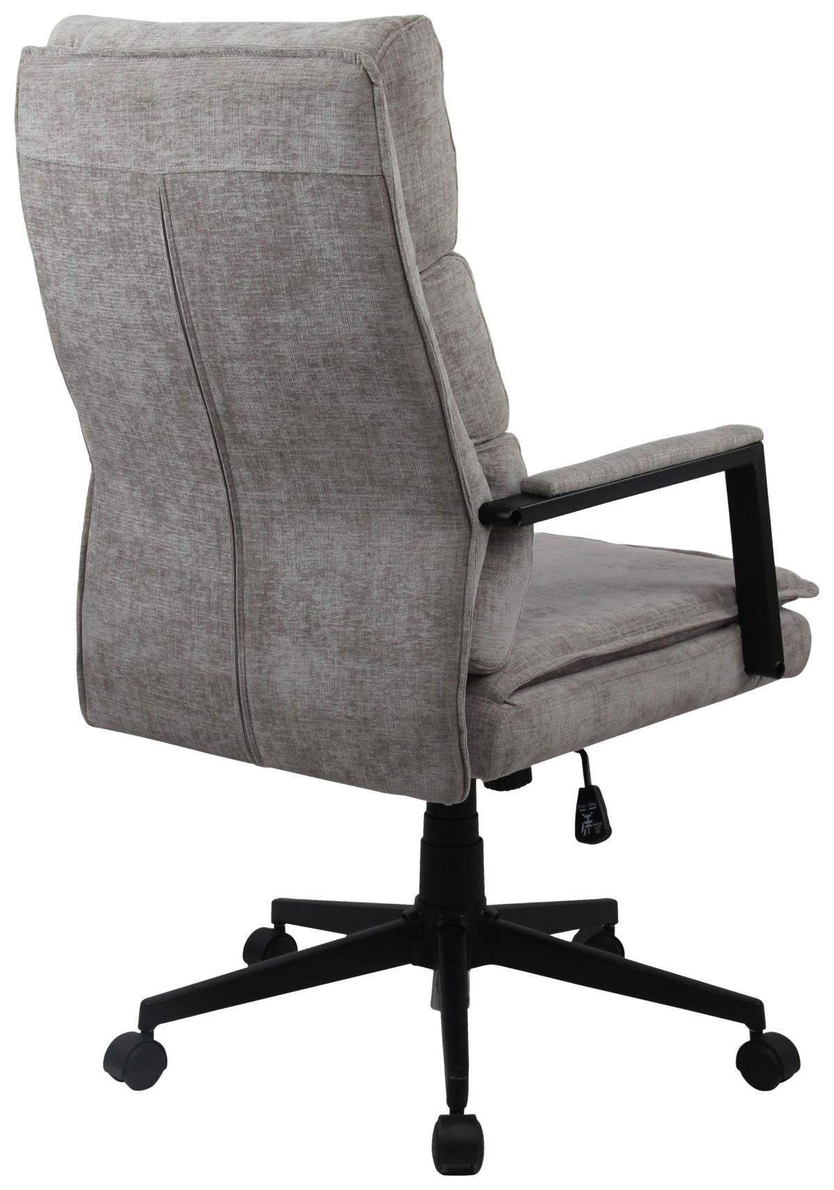 Chefsessel Graz 2 Hellgrau B: 58 cm - Hellgrau/Schwarz, Trend, Kunststoff/Textil (58/112/62cm)