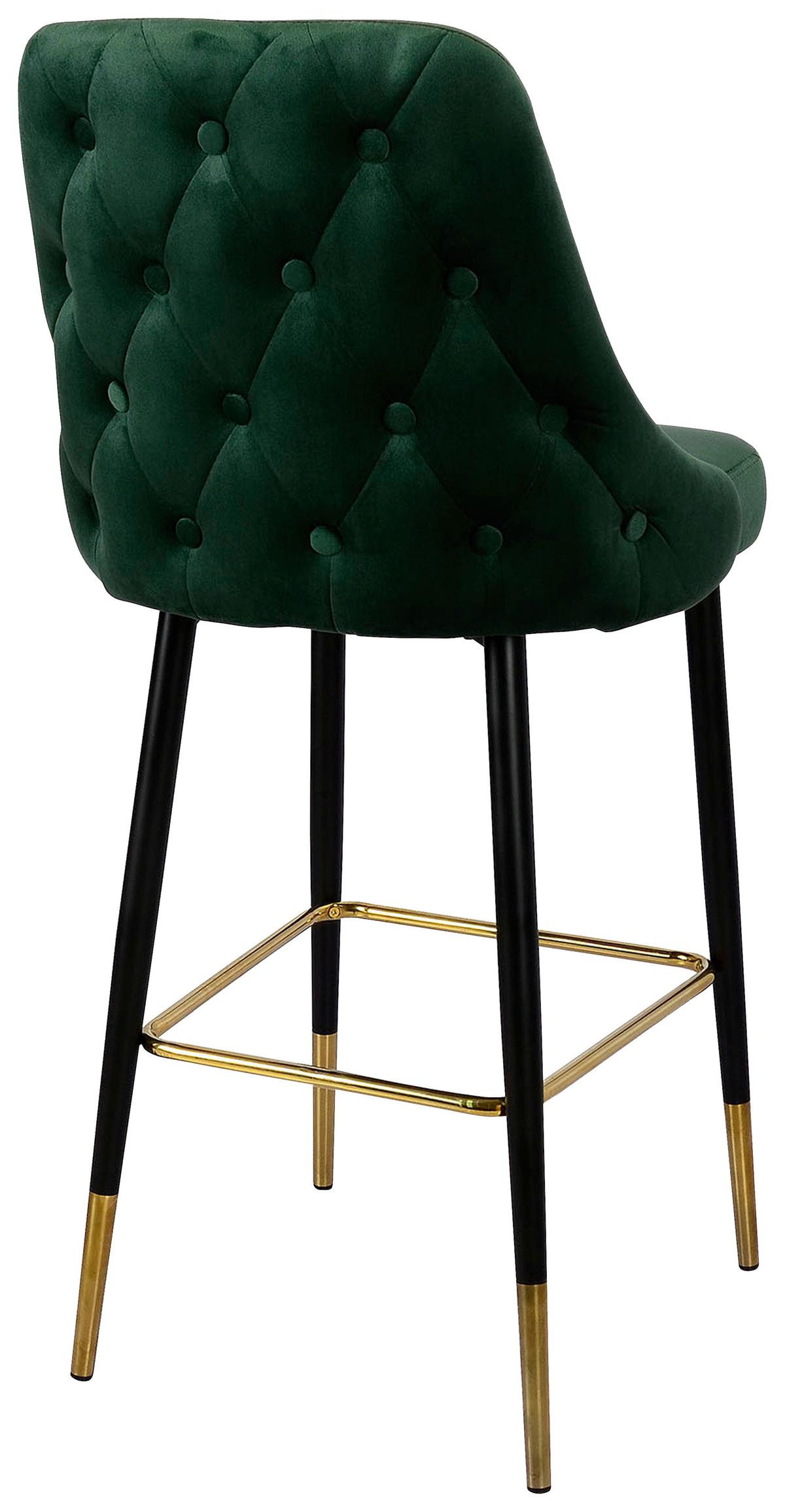 Barhocker Kzpjk-Tau Grün - Goldfarben/Schwarz, Design, Textil/Metall (53/110/57cm) - Kayoom