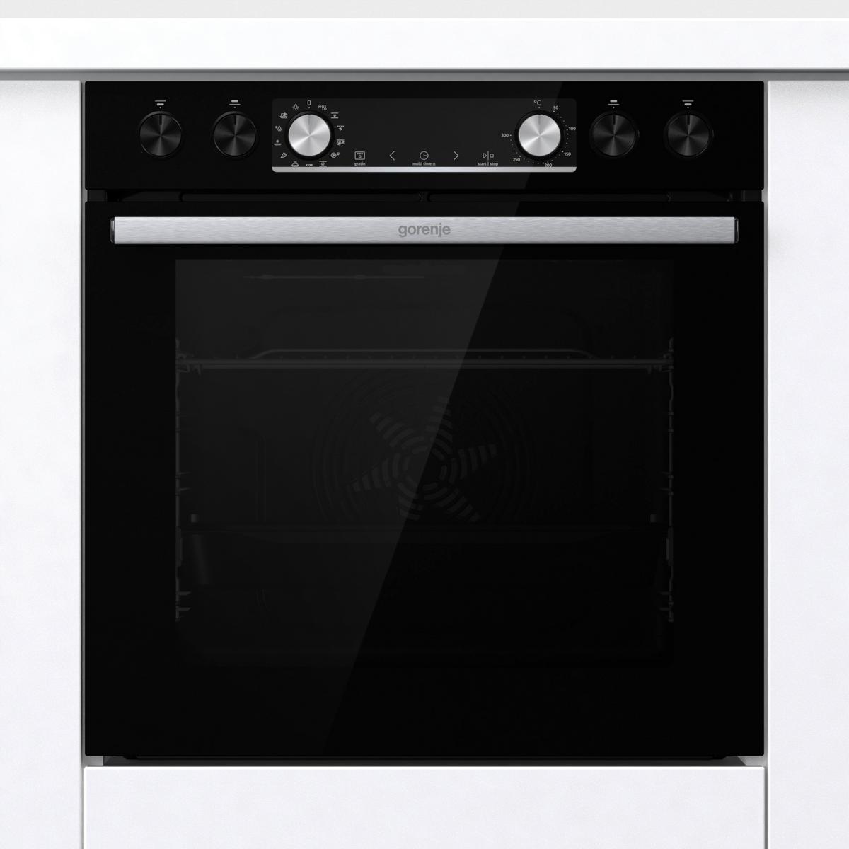 Einbauherd-Set B: 59,5 cm Induktion - Schwarz, Basics, Glas/Metall (59,5/59,5/56,4cm) - Gorenje