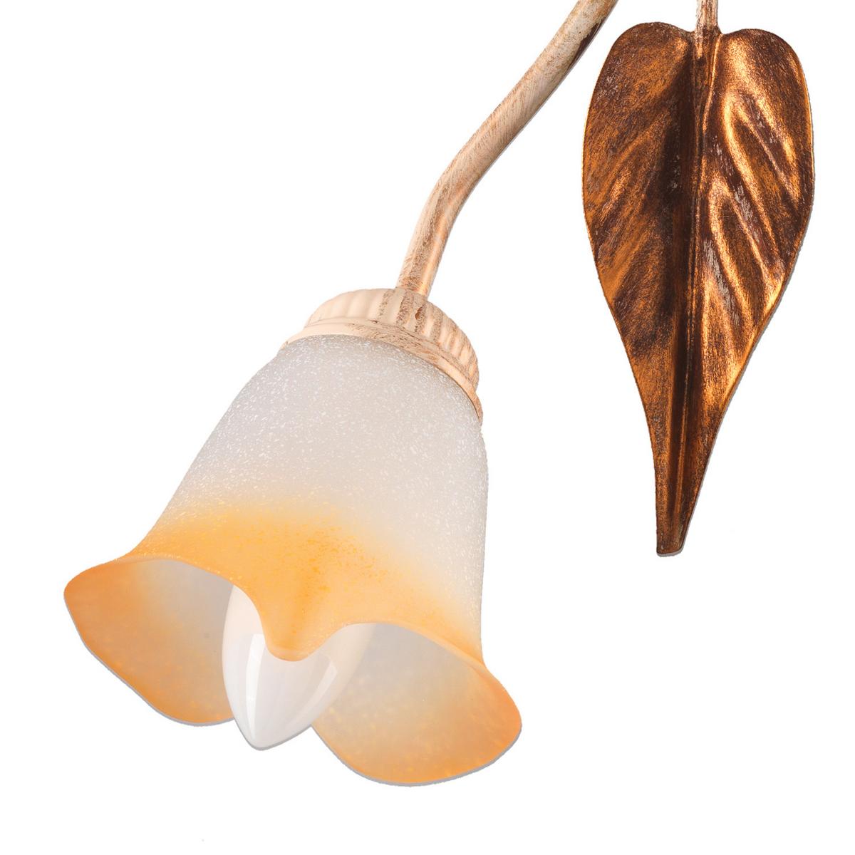 Deckenleuchte 4647/pl2 - Beige/Weiß, Natur, Glas/Metall (60/23/26cm)