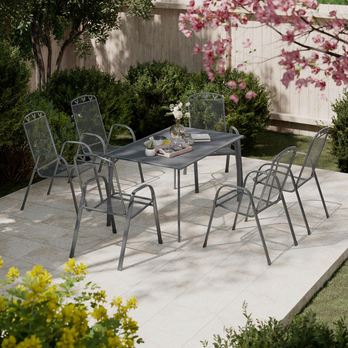 Gartensessel Toulouse New - Silberfarben, MODERN, Metall (43,5/97/68cm) - Beldano