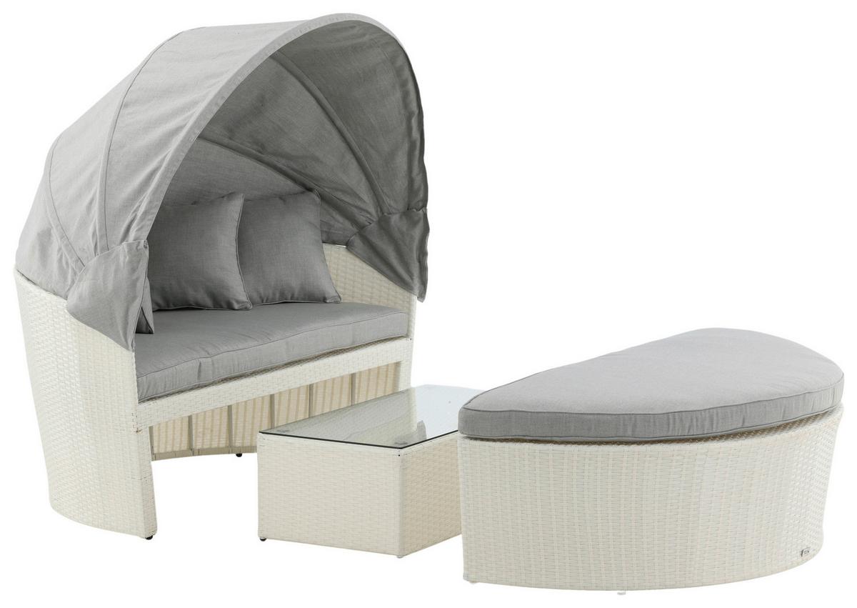 Sonneninsel Padova - Weiß, KONVENTIONELL, Kunststoff (153/72/76cm) - Gardenson