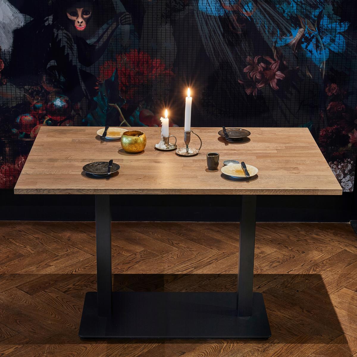 TISCHGESTELL Bistro Schwarz B: 80cm - Schwarz, MODERN, Metall (80/72/40cm) - Livetastic