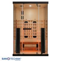 Infrarotkabine, für 2 Personen 5 Vollspektrumstrahler - Basics, Holz (125/190/100cm) - Sanotechnik