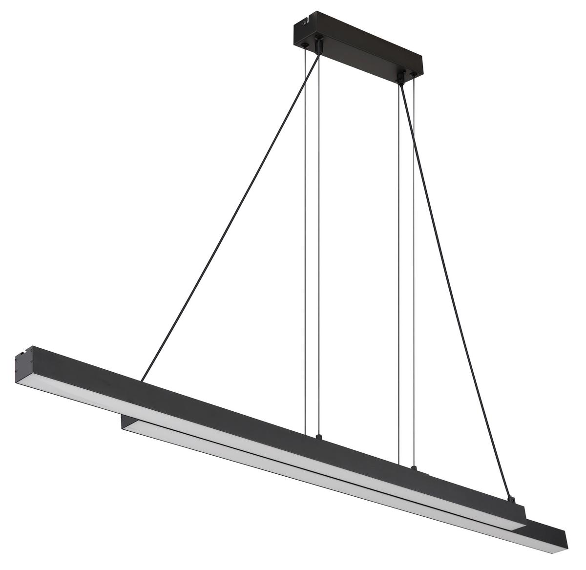 LED-Hängeleuchte 15537 - Opal/Schwarz, Design, Kunststoff/Metall (171/7/120cm) - Globo