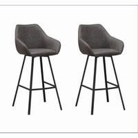 Barhocker-Set Casper Anthrazit B: 50 cm - Anthrazit/Schwarz, MODERN, Textil/Metall (50/112/60cm) - MID.YOU