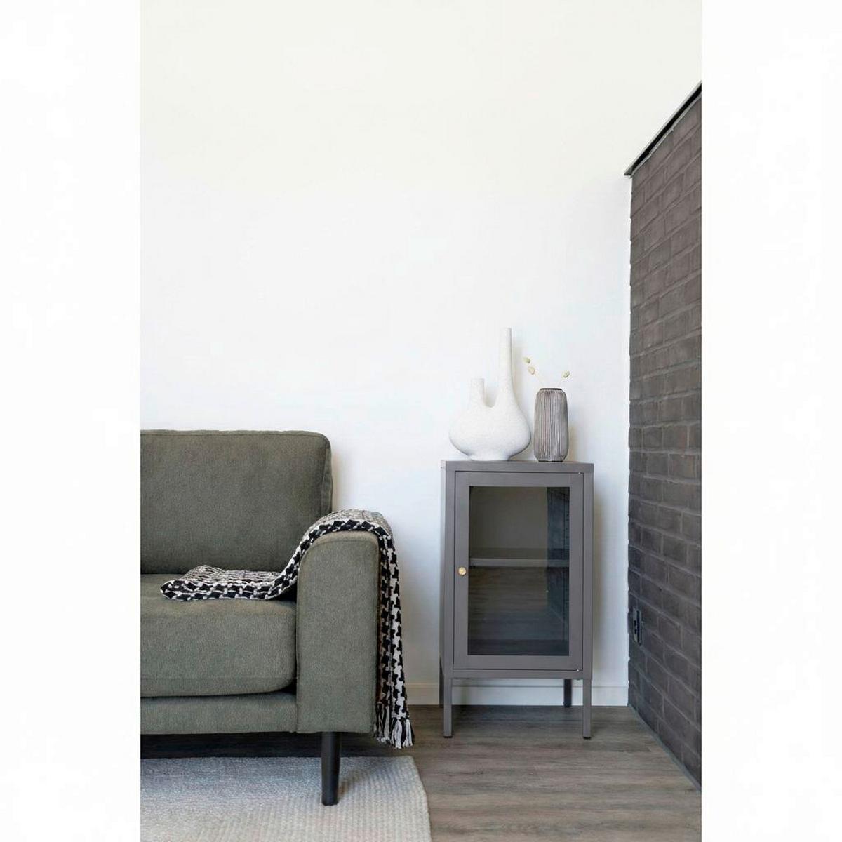 GARDEROBENSCHRANK Dalby Grau B: 38cm - Transparent/Grau, Design, Glas/Metall (38/70/35cm) - MID.YOU