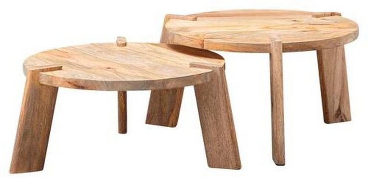 Sada konferenčných stolíkov WOHNLING svetlohnedá - svetlohnedá, Modern, drevo (53/32/53cm) - MID.YOU