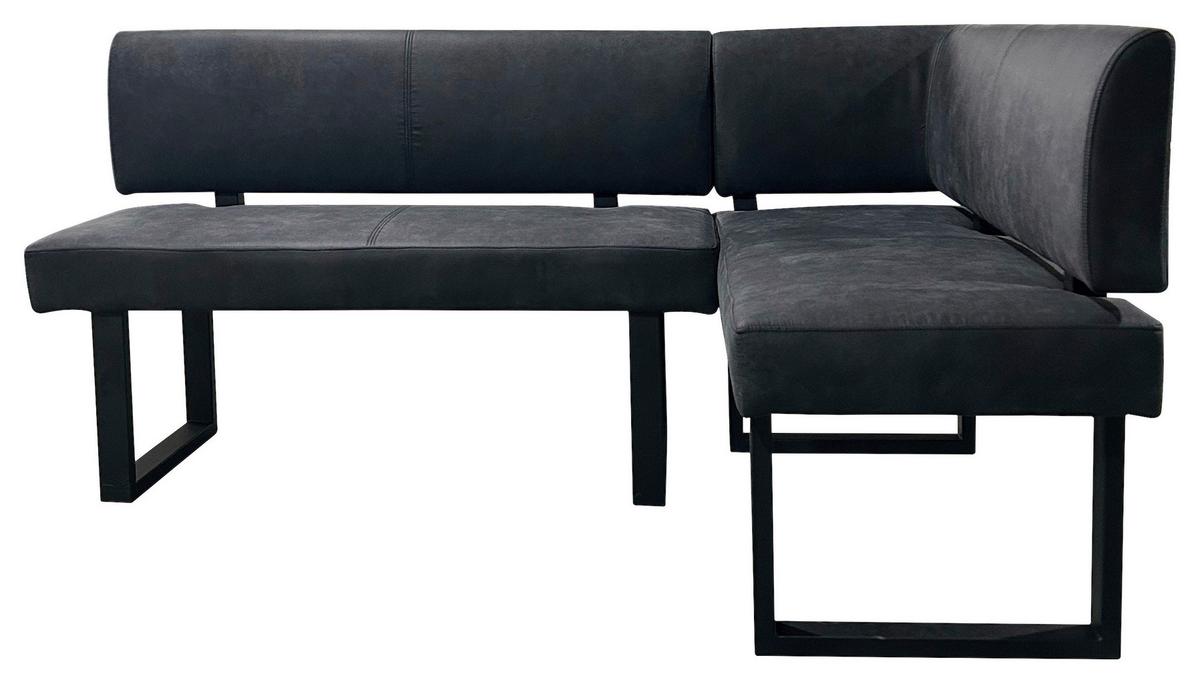Eckbank Vancouver Anthrazit, Schwarz 181x125 Cm - Anthrazit/Schwarz, Design, Textil/Metall (181,5/125cm) - MID.YOU
