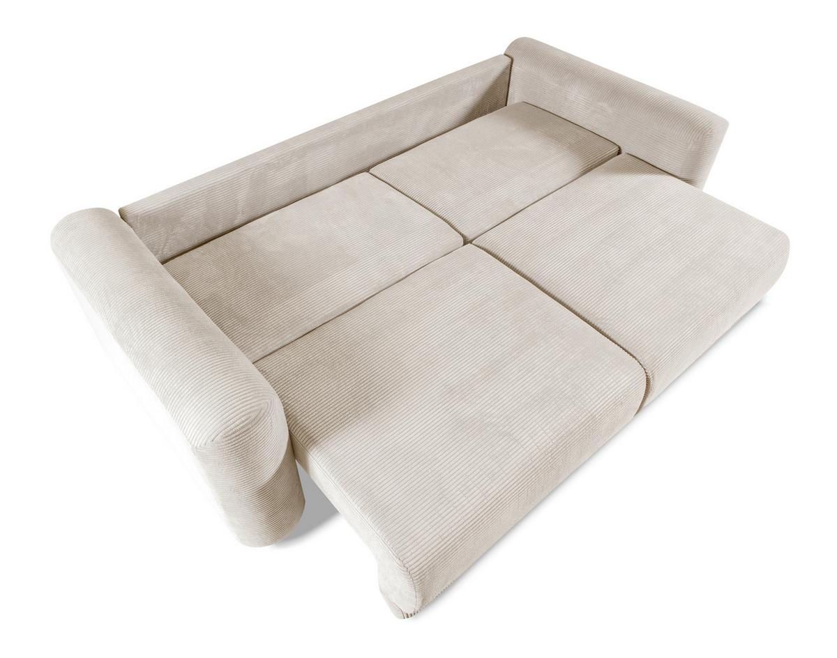 Schlafsofa Norman Creme B: 252cm - Creme/Schwarz, Design, Textil (252/93/167cm) - Livetastic