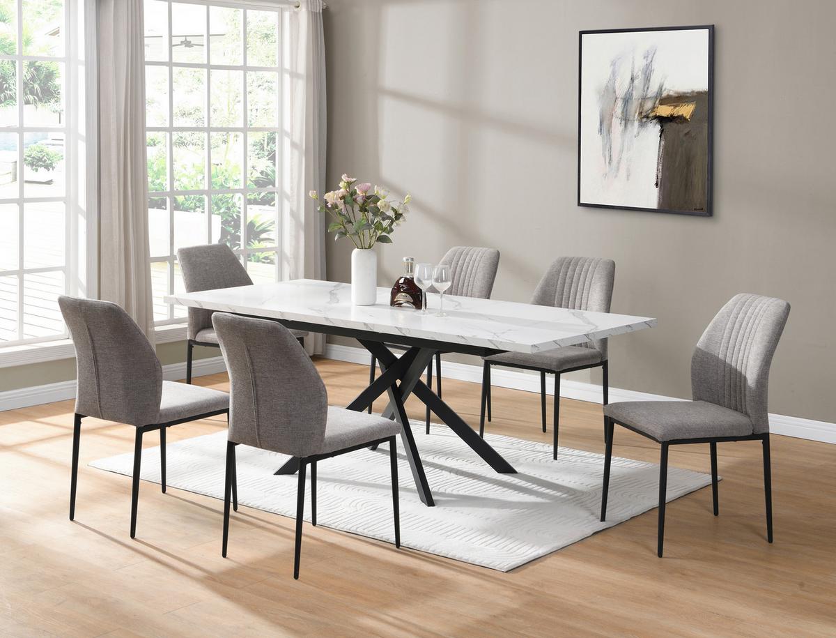 Kihúzható Asztal Erik - fekete/fehér, Lifestyle, faalapú anyag/fém (150-200/75/90cm) - Kenwood