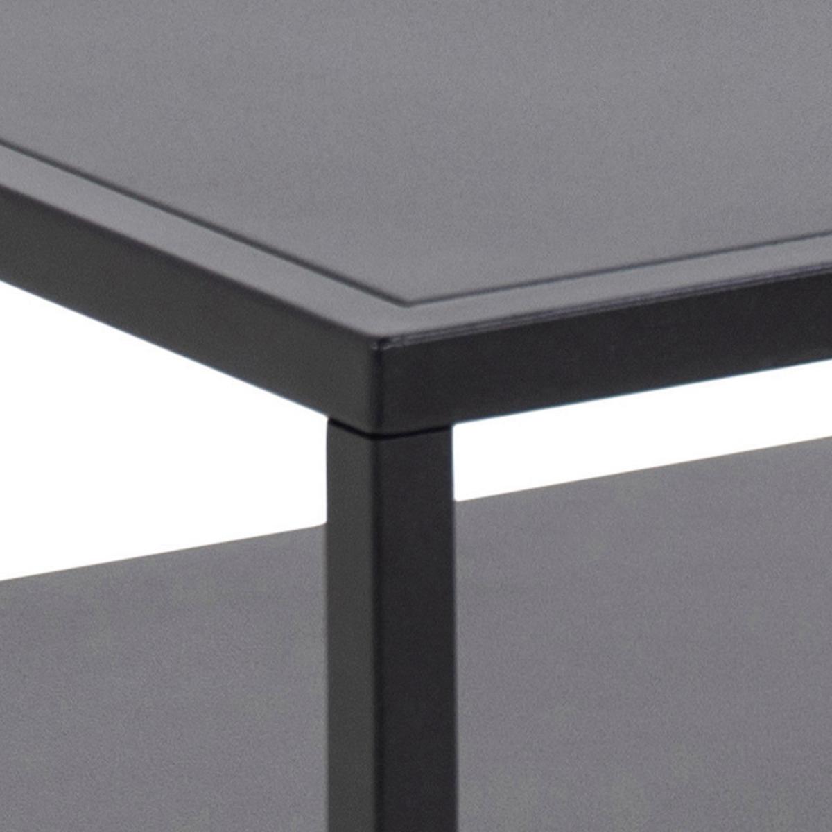 Couchtisch aus Stahl Mit Ablage Newton, Schwarz - Schwarz, Trend, Metall (60/60/45cm) - MID.YOU