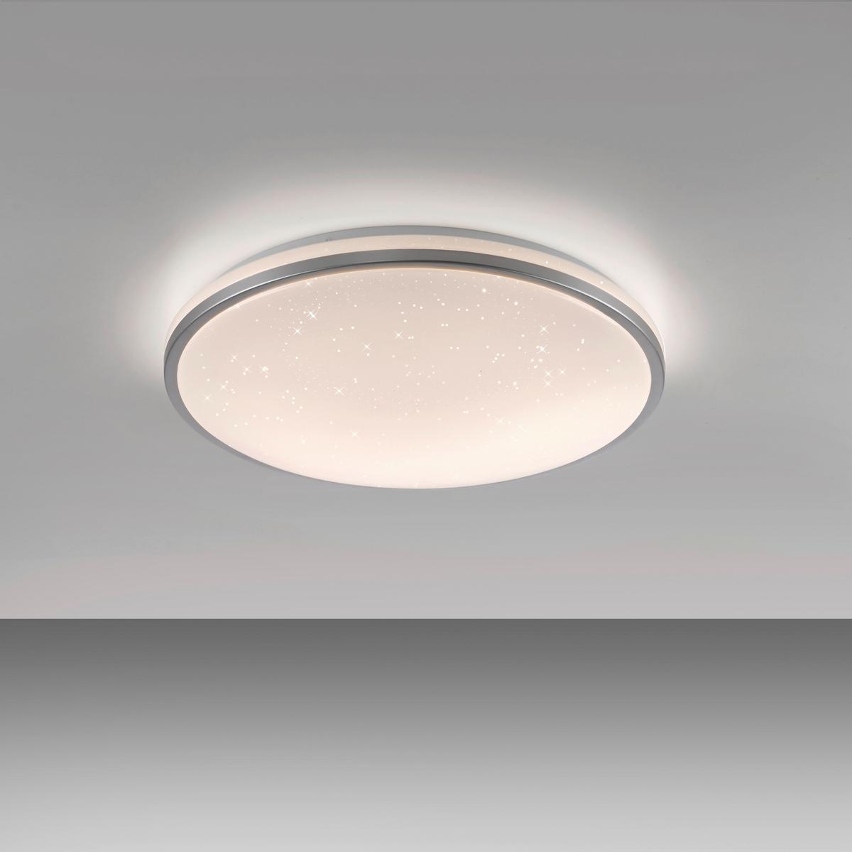 LED-Deckenleuchte, 24w 14295-21 - Silberfarben, Basics, Kunststoff/Metall (49,3/49,3/9,5cm)