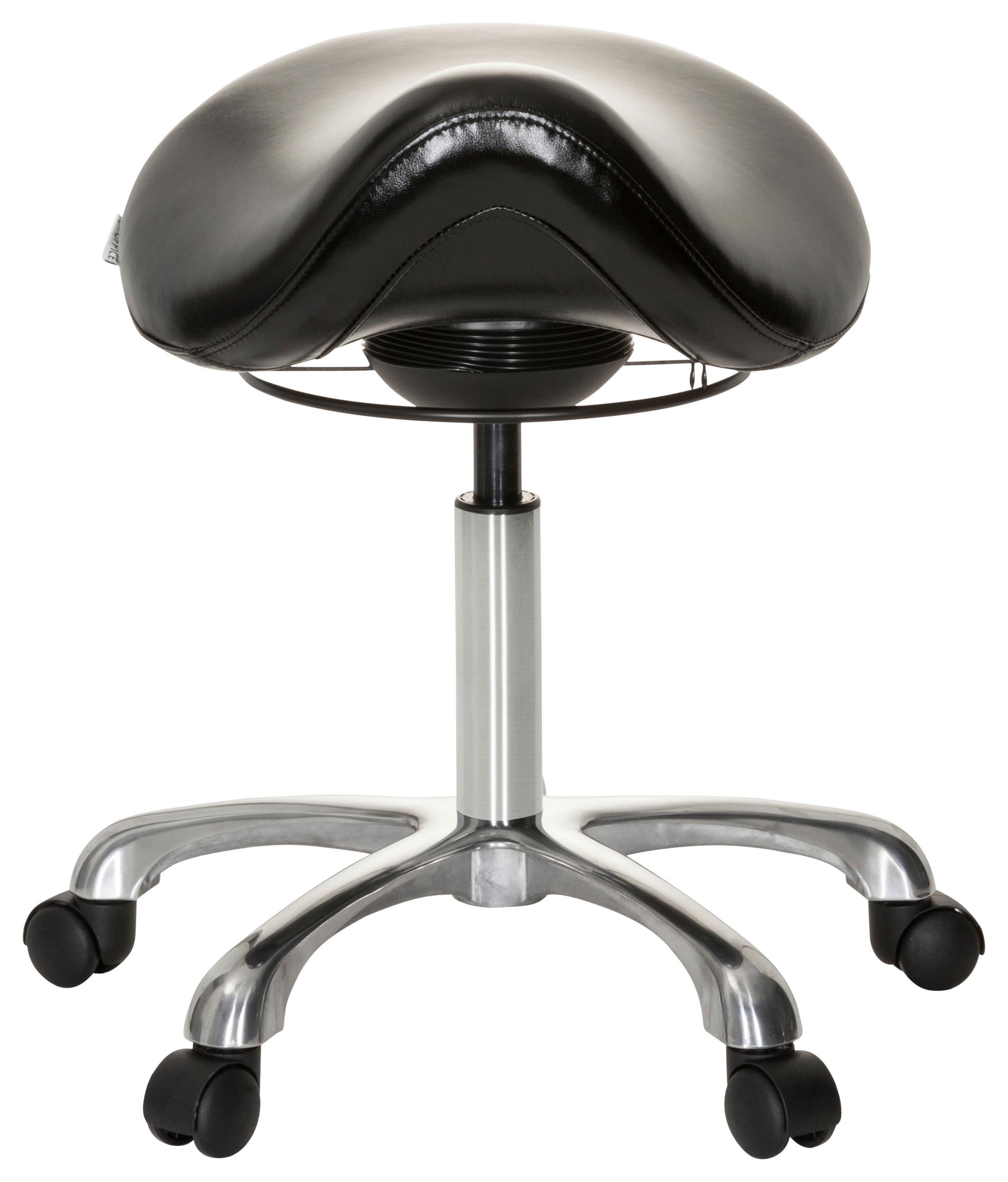 Bürohocker Ortho Sit Schwarz Bis 110 Kg - Silberfarben/Schwarz, Basics, Kunststoff/Textil (56/54/56cm) - MID.YOU