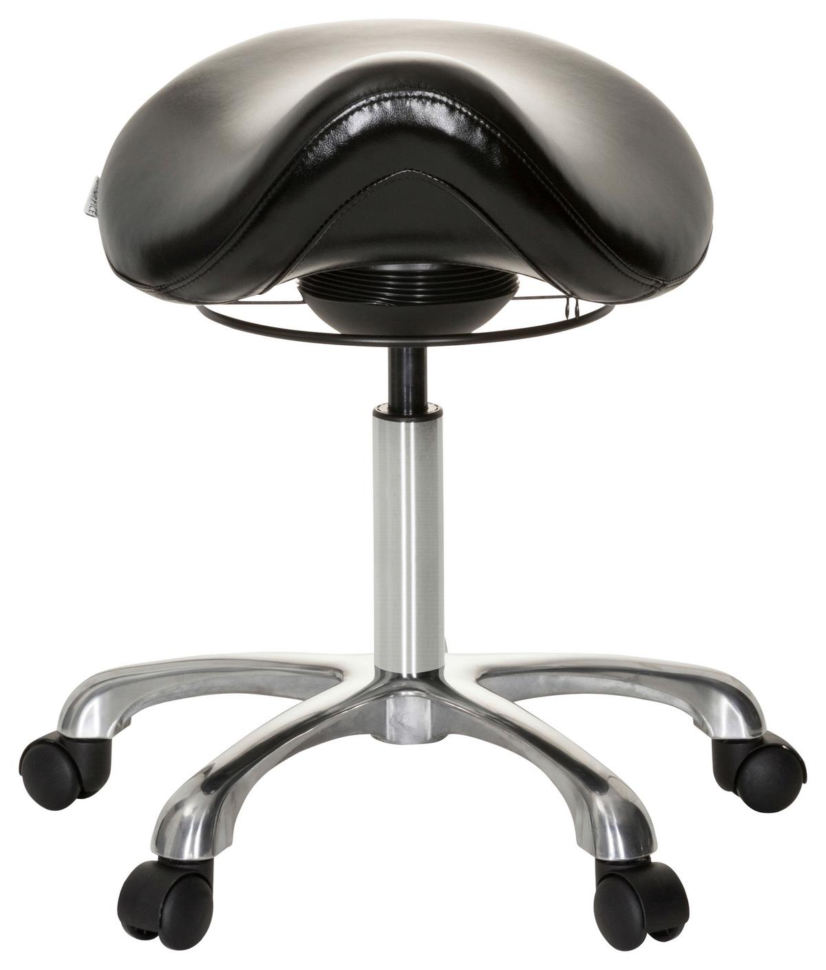 Bürohocker Ortho Sit Schwarz Bis 110 Kg - Silberfarben/Schwarz, Basics, Kunststoff/Textil (56/54/56cm) - MID.YOU