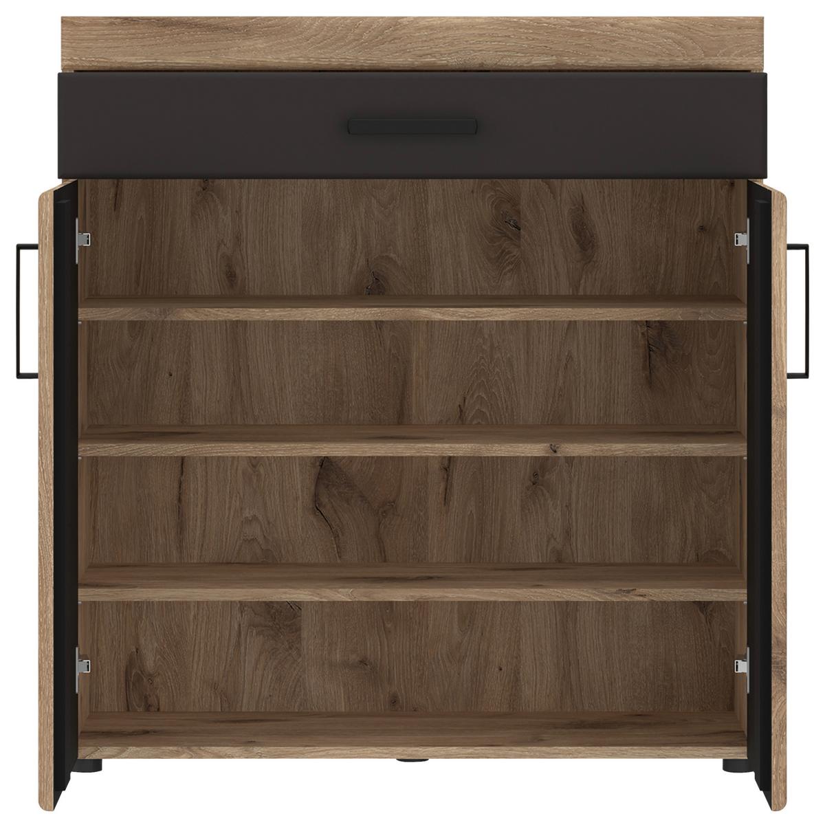 Kommode Grano Eichefarben B: 92,8 Cm - Eichefarben/Schwarz, Trend, Holzwerkstoff (92,8/100,2/38cm)