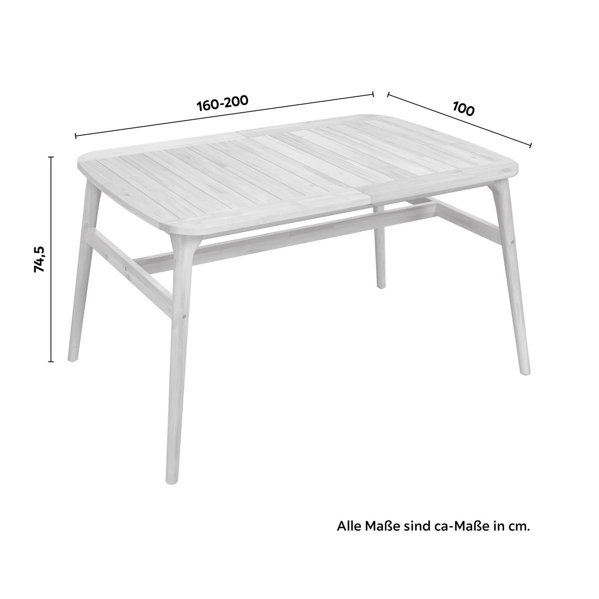 ZÁHRADNÝ STÔL NICOLA - farba tíku, Modern, drevo (160-200/100/74,5cm) - Bessagi Garden