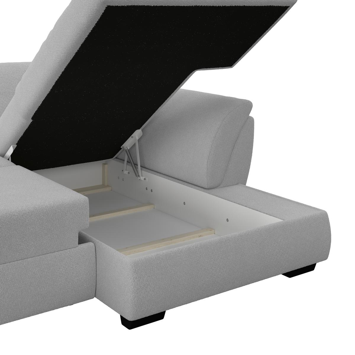 Rohová sedačka BERISSO, pravá, svetlosivá tk. VINCI - čierna/svetlosivá, Konventionell, textil (278/187cm) - Ondega