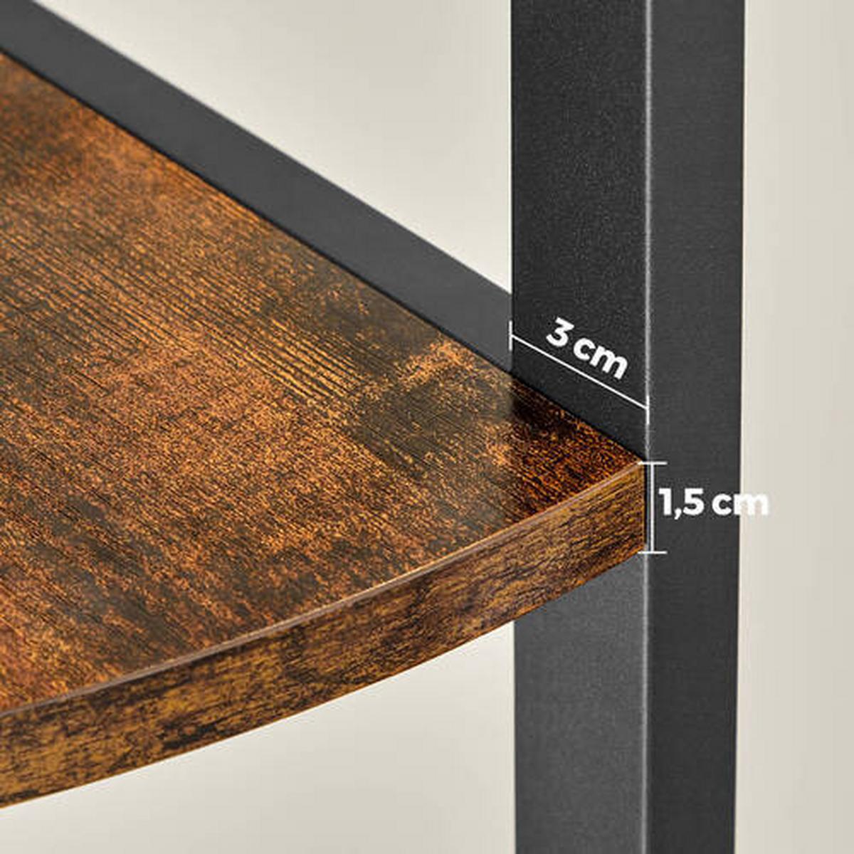 Eckregal Iron B: 30 cm, Braun/Schwarz - Schwarz/Braun, LIFESTYLE, Holzwerkstoff/Metall (30/150/30cm) - Boxxx