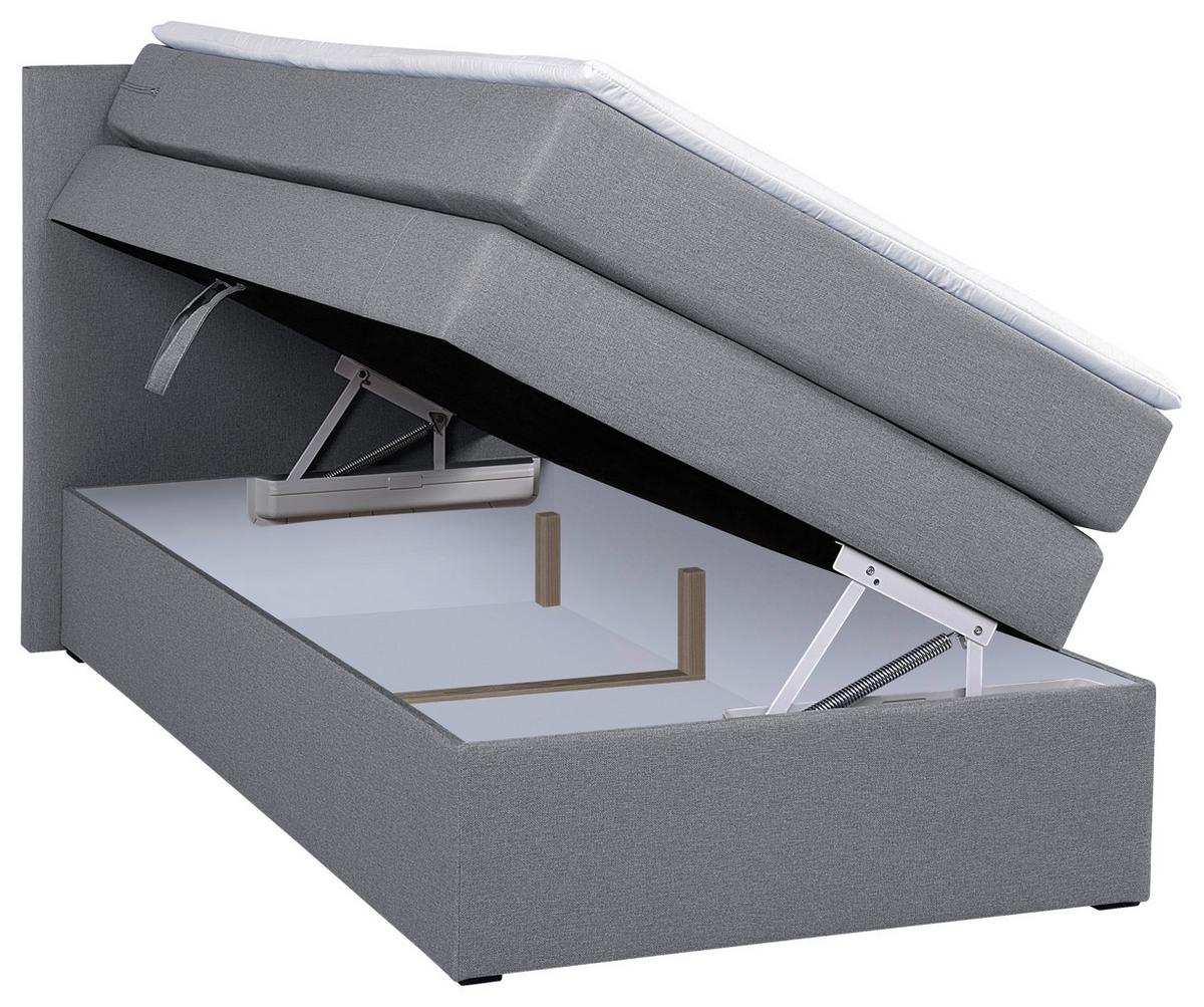 Boxspringbett Siam 2 90x200 Grau - Schwarz/Grau, MODERN, Holzwerkstoff/Textil (90/200cm)