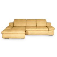 Ecksofa Isona Gelb Chenille - Chromfarben/Gelb, Design, Textil (165/286cm) - Livetastic