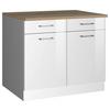 Küchenunterschrank Mailand Weiß B: 100 cm - Weiß Hochglanz/Weiß, MODERN, Holzwerkstoff (100/85/60cm) - Held