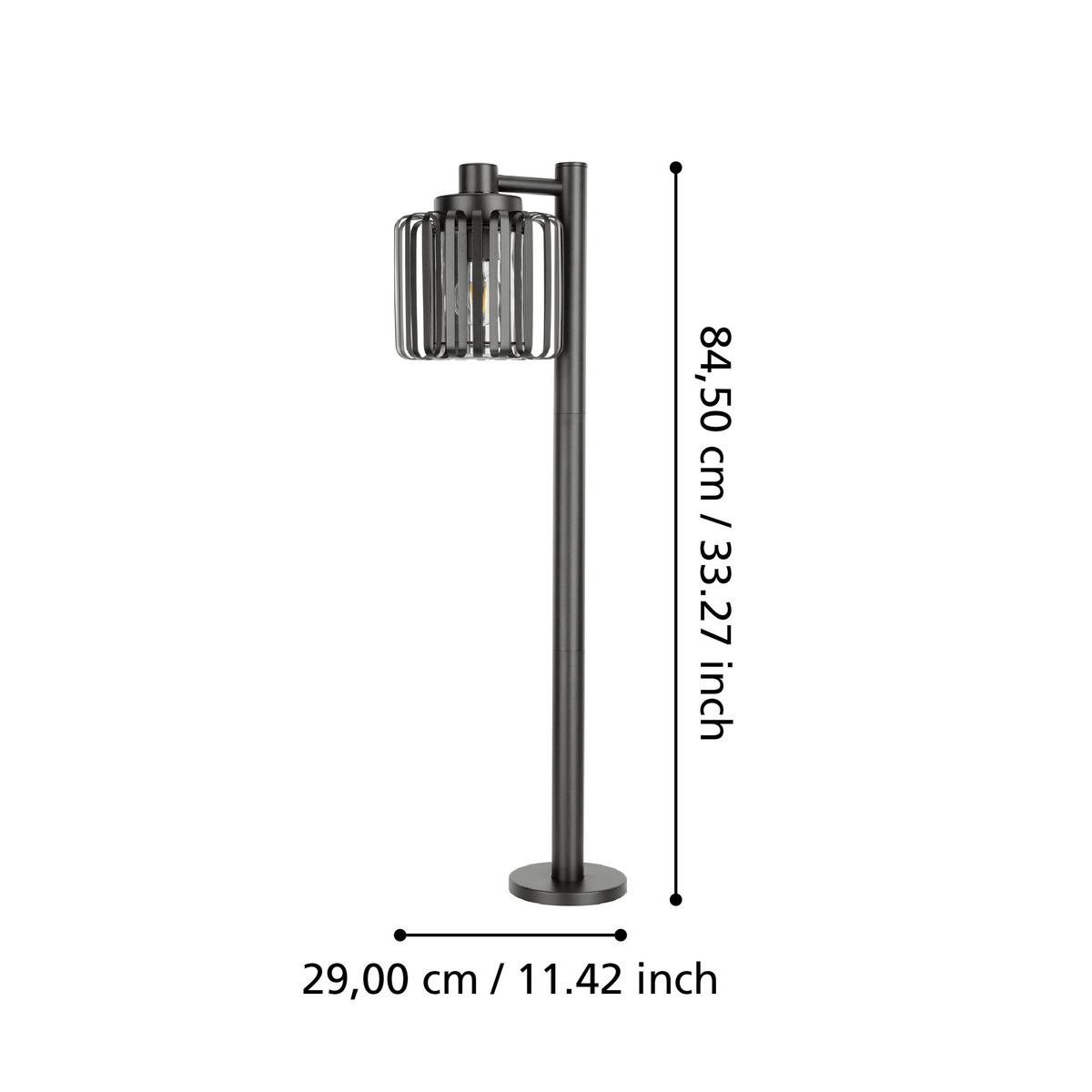VENKOVNÍ STOJACÍ LAMPA SELINUS - černá/čiré, Design, kov/sklo (29/19/84,5cm) - Eglo