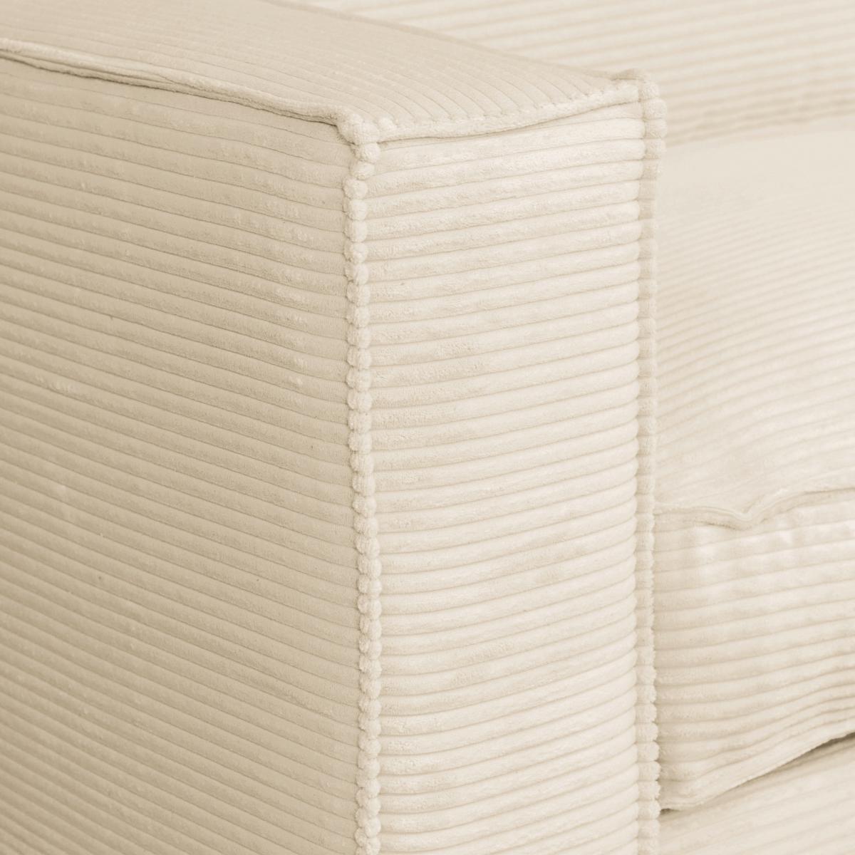 Schlafsofa Texas Creme Cord, B: 203 cm - Dunkelbraun/Creme, Design, Textil (203/85/99cm) - MID.YOU