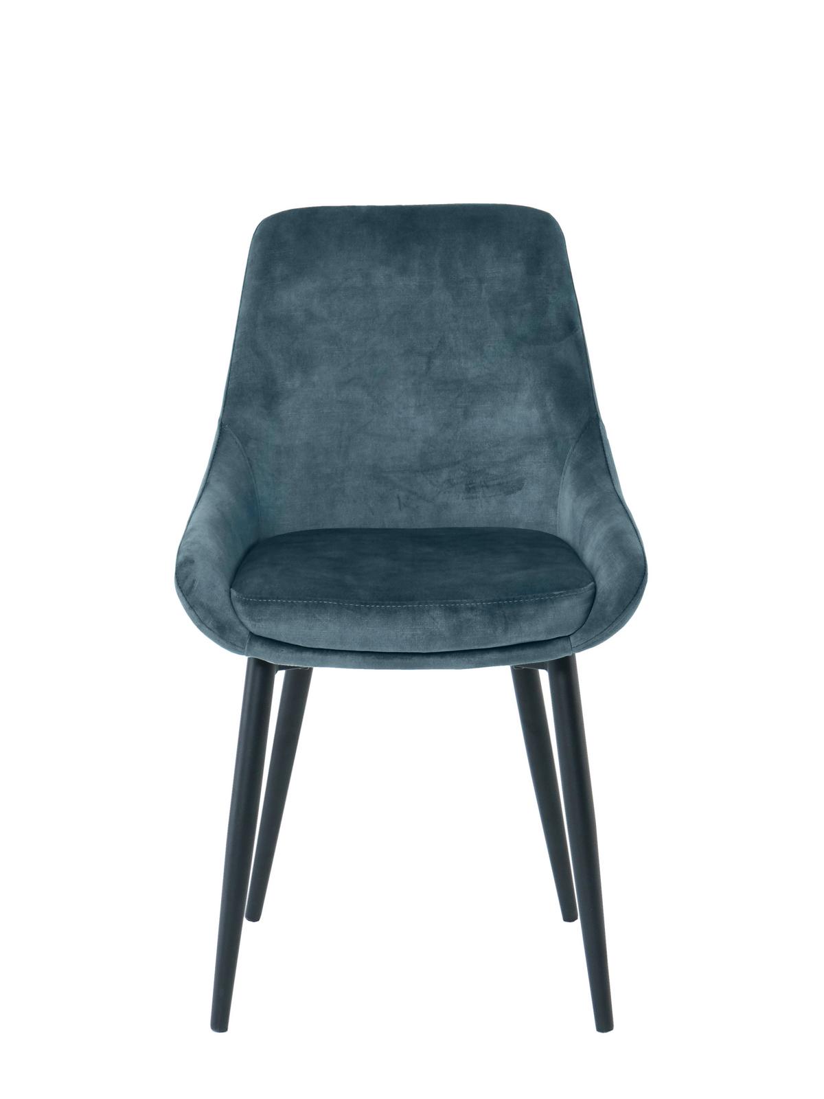 ARMLEHNSTUHL-SET Schwarz/Blau 2-teilig - Blau/Schwarz, MODERN, Textil/Metall (48/84/57cm) - MID.YOU