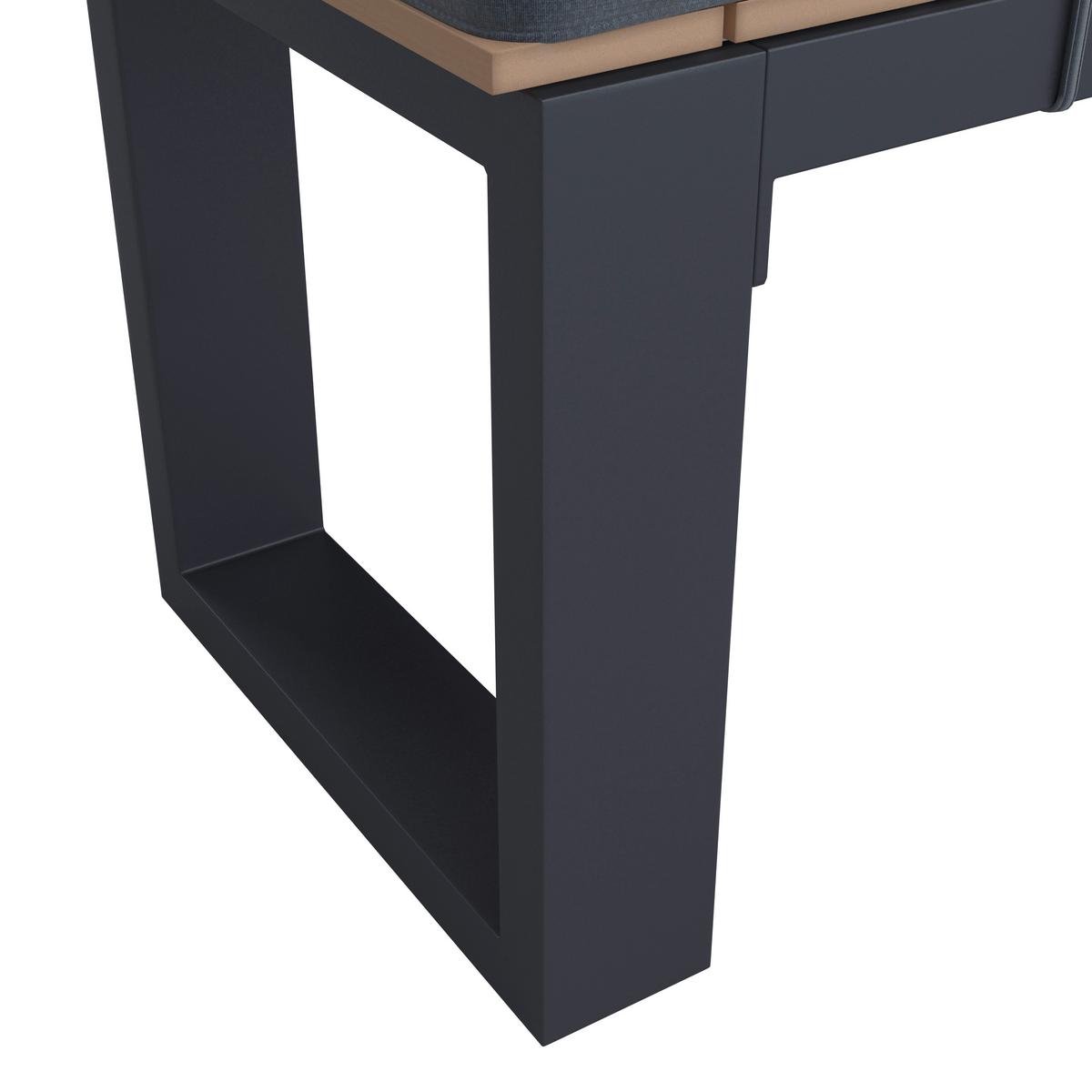 Záhradní souprava HELEN - šedá/barvy teak, Moderní, kov/textil (330/198/88cm) - Bessagi Garden