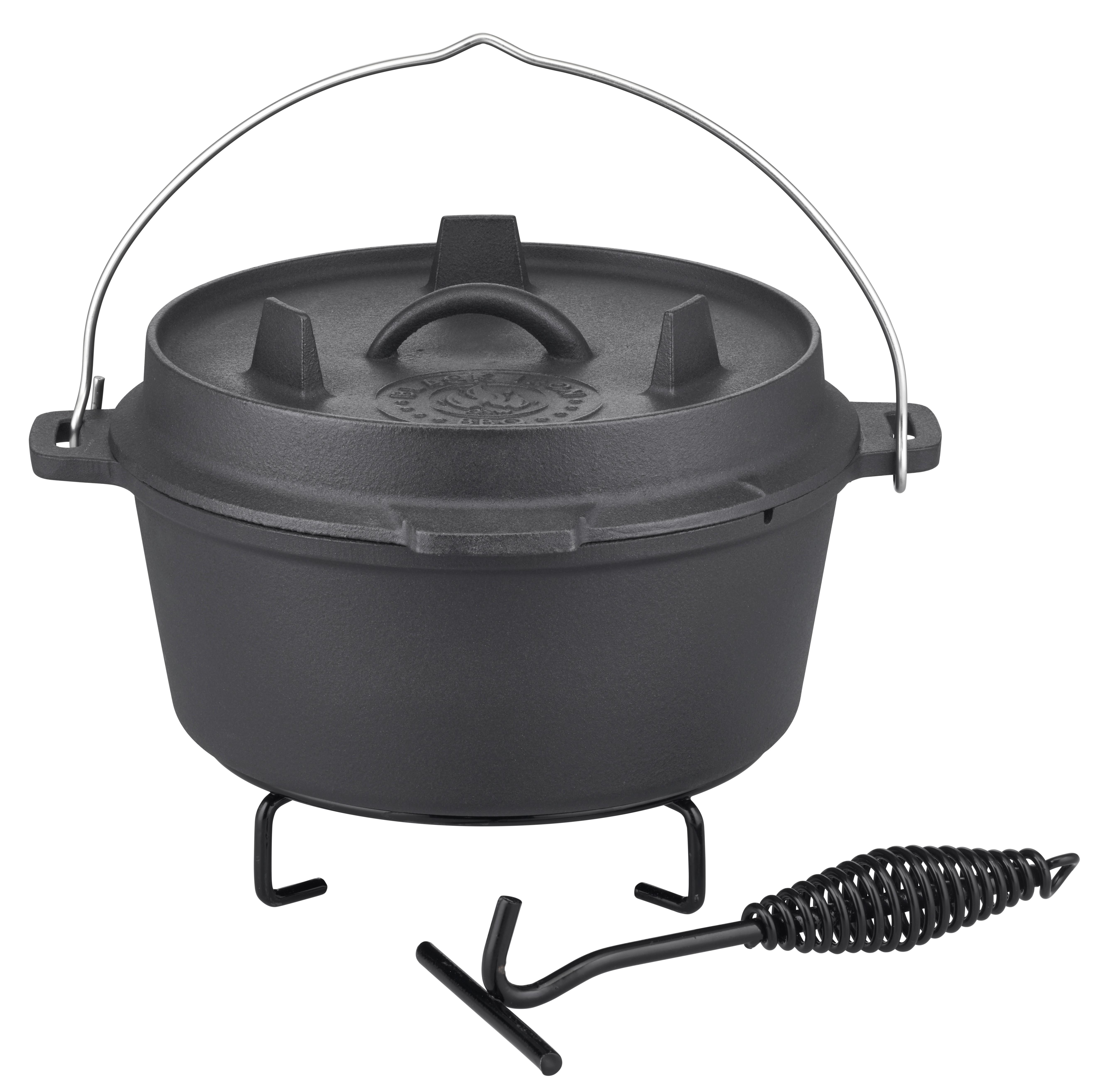 Dutch-Oven-Set 4 -Teilig. Gusseisen, schwarz - Schwarz, Basics, Metall (4,2kg) - GSW