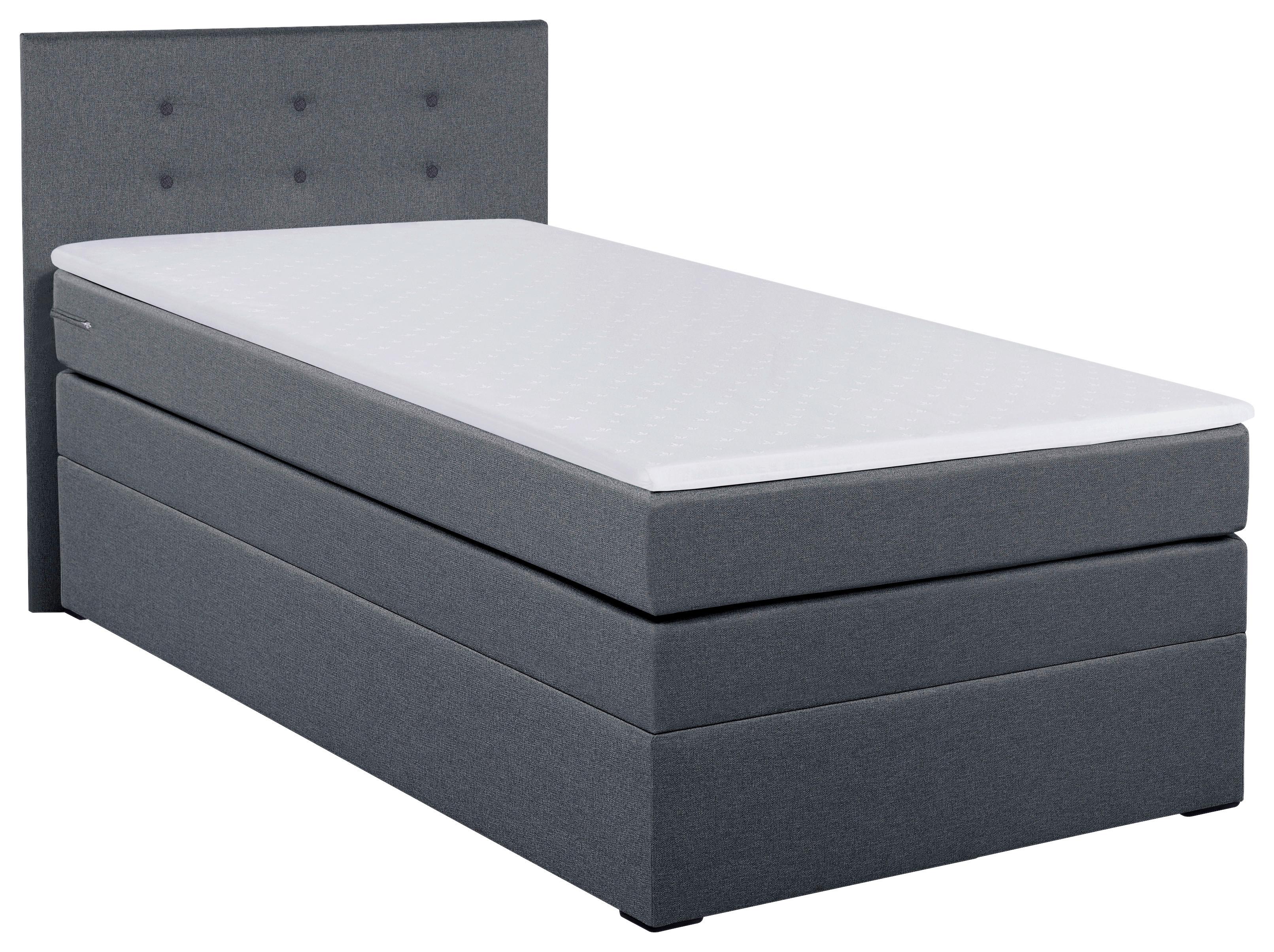 Boxspringbett Mit Bettkasten Siam Twist 90x200 Cm Anthrazit - Anthrazit/Schwarz, Basics, Holzwerkstoff/Textil (90/200cm)
